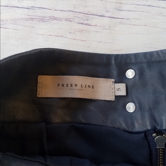 Preen Line Navy Quilted Leather High Waist Skirt - Picture 8 of 8